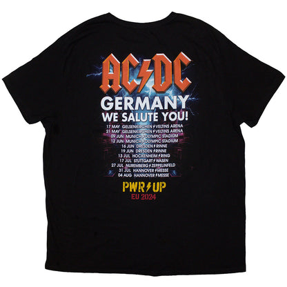 Black - Back - AC-DC Unisex Adult PWR-UP Germany EU Tour ´24 Back Print T-Shirt