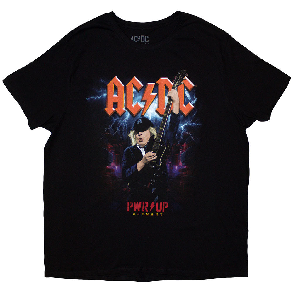 Black - Front - AC-DC Unisex Adult PWR-UP Germany EU Tour ´24 Back Print T-Shirt