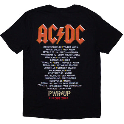 Black - Back - AC-DC Unisex Adult Angus Soundwall PWR-UP EU Tour ´24 Back Print T-Shirt
