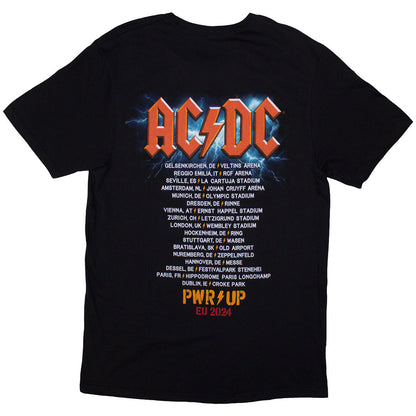 Black - Back - AC-DC Unisex Adult PWR-UP EU Tour ´24 Guitar Back Print T-Shirt