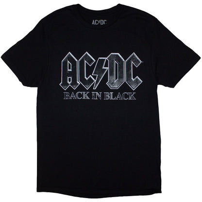 Black - Front - AC-DC Unisex Adult Back In Black PWR-UP EU Tour ´24 Back Print T-Shirt