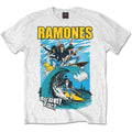 White - Front - Ramones Unisex Adult Rockaway Beach T-Shirt