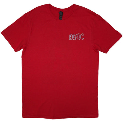 Red - Front - AC-DC Unisex Adult Lock Up Your Daughters Mini Logo Back Print T-Shirt