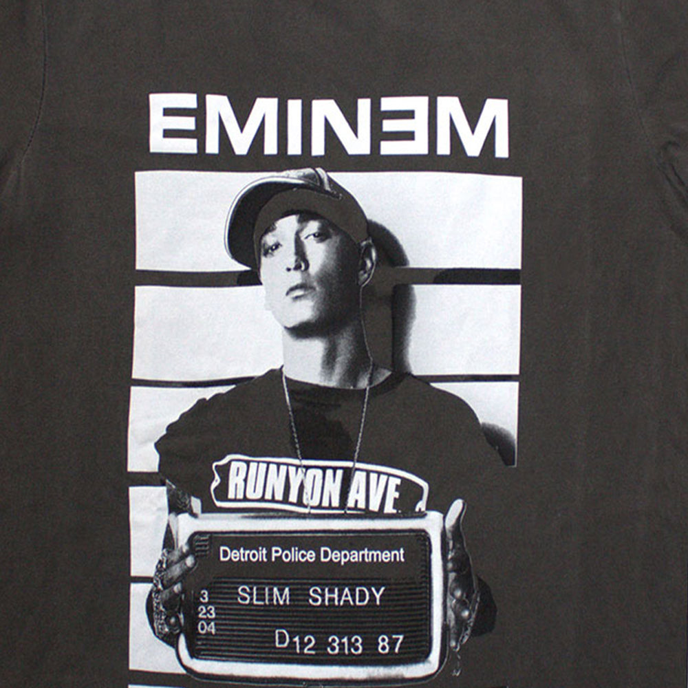Grey Wash - Back - Eminem Unisex Adult Arrest Washed T-Shirt