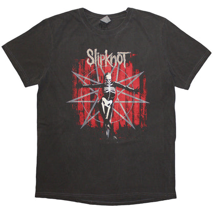 Black - Front - Slipknot Unisex Adult The Gray Chapter Star Back Print Washed T-Shirt