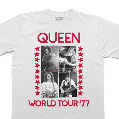 White - Back - Queen Unisex Adult World Tour ´77 T-Shirt