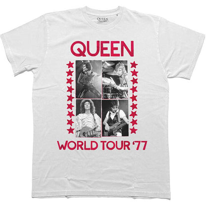 White - Front - Queen Unisex Adult World Tour ´77 T-Shirt