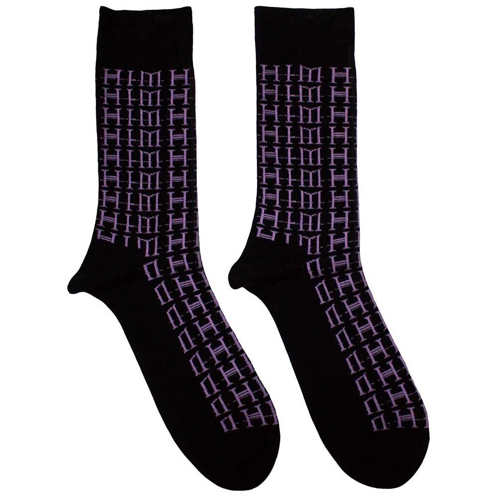 Black - Front - Him Unisex Adult Repeat Logo Ankle Socks