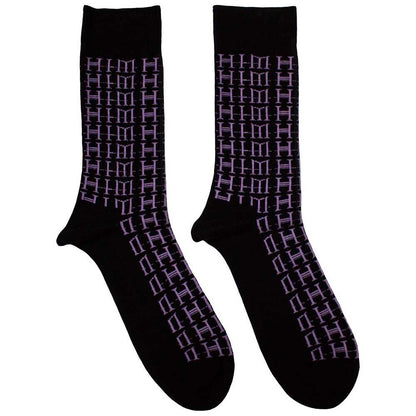 Black - Front - Him Unisex Adult Repeat Logo Ankle Socks