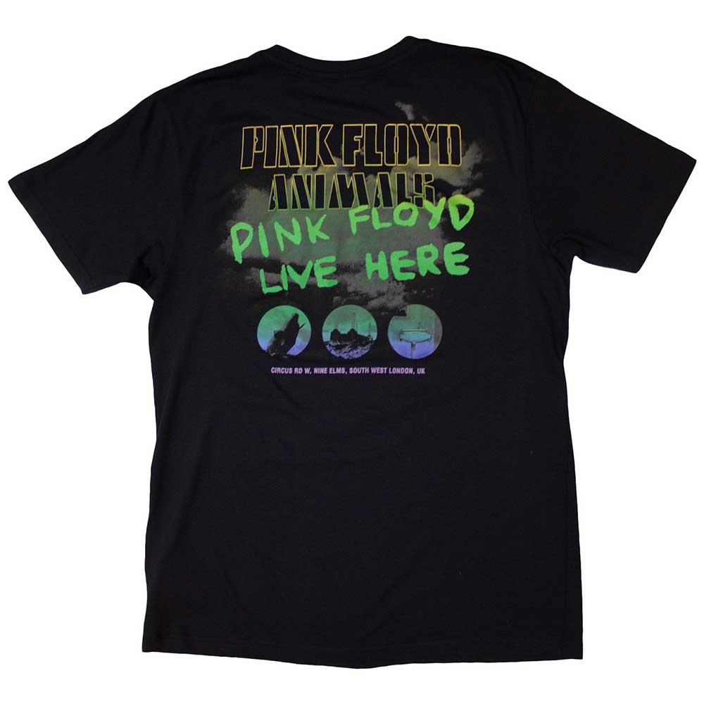 Black - Back - Pink Floyd Unisex Adult Animals Rainbow Photo T-Shirt