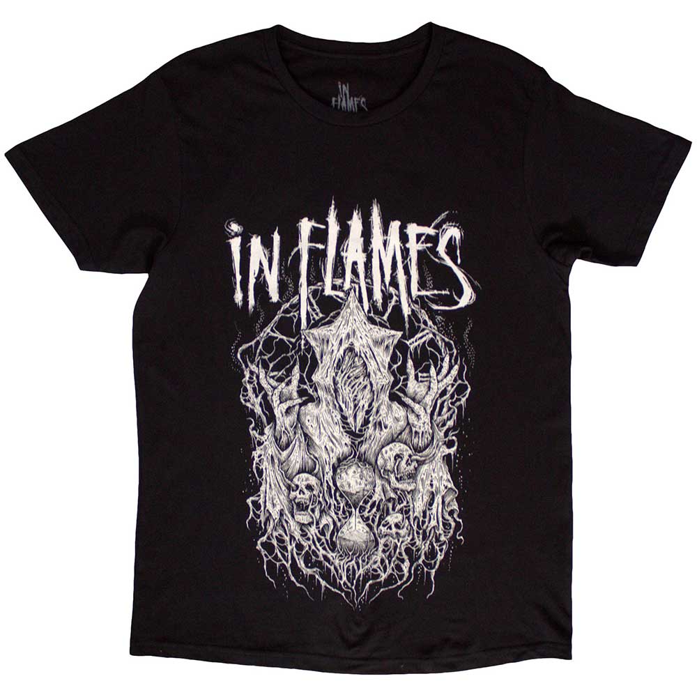 Black - Front - In Flames Unisex Adult Buried In Time Back Print T-Shirt