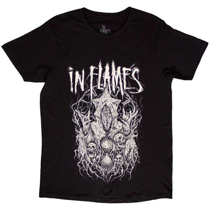 Black - Front - In Flames Unisex Adult Buried In Time Back Print T-Shirt