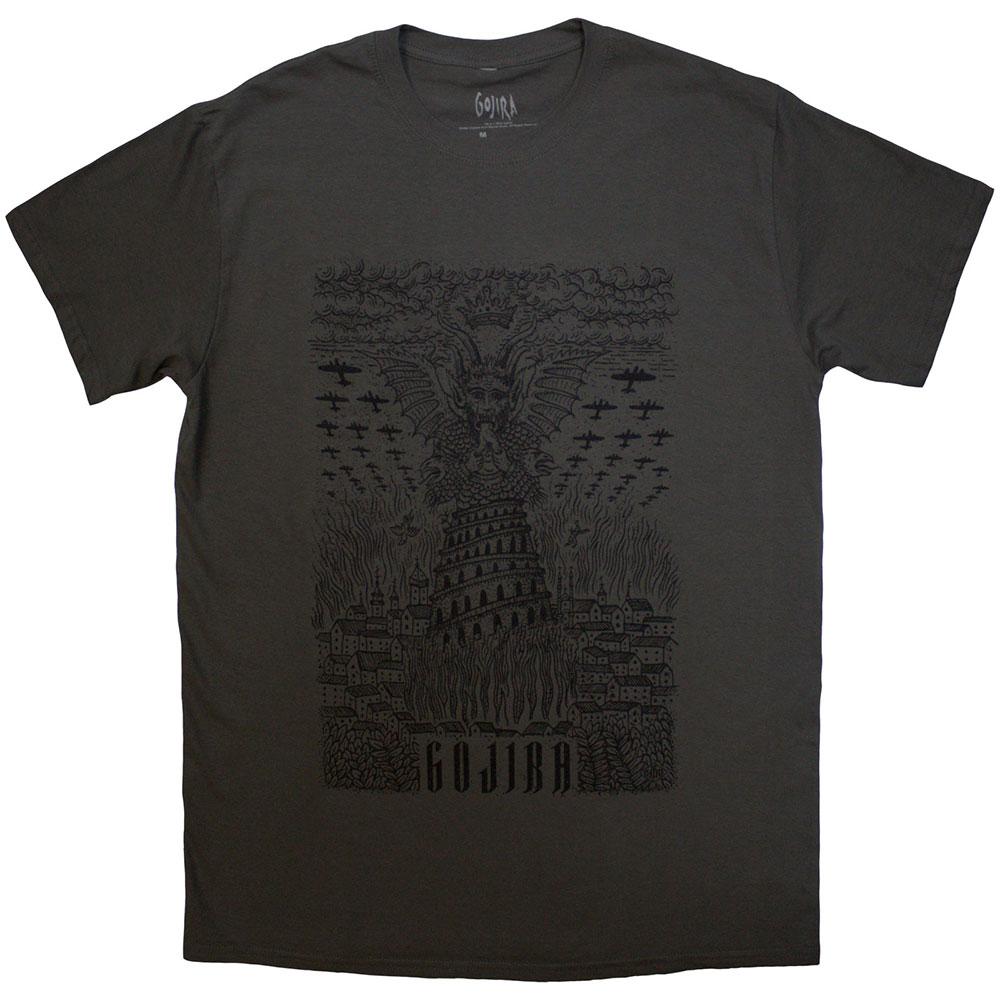 Charcoal Grey - Front - Gojira Unisex Adult Demon Village T-Shirt