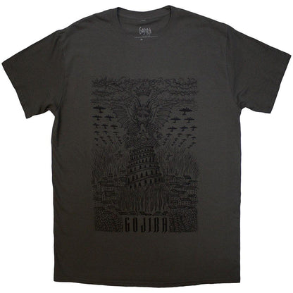 Charcoal Grey - Front - Gojira Unisex Adult Demon Village T-Shirt