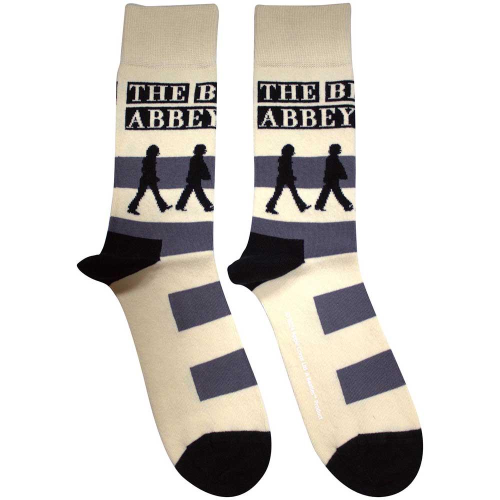 Natural - Front - The Beatles Unisex Adult Abbey Road Crossing Socks