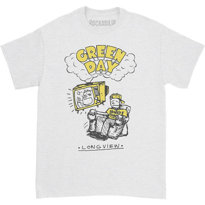 White - Front - Green Day Unisex Adult Longview Doodle T-Shirt