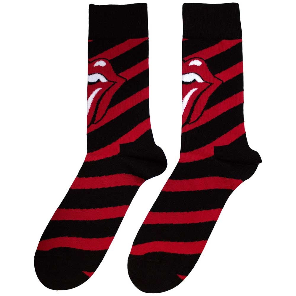 Black-Red - Back - The Rolling Stones Unisex Adult Stripe Socks