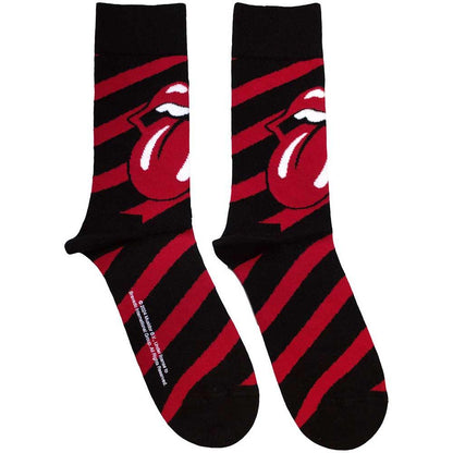 Black-Red - Front - The Rolling Stones Unisex Adult Stripe Socks
