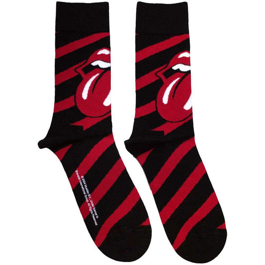 Black-Red - Front - The Rolling Stones Unisex Adult Stripe Socks
