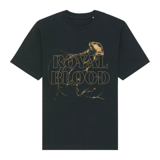 Black - Front - Royal Blood Unisex Adult Entangled Logo T-Shirt