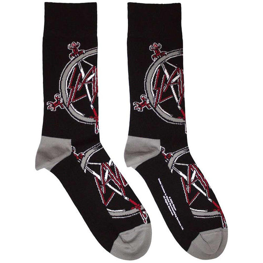 Black-Grey - Front - Slayer Unisex Adult Pentagram Socks