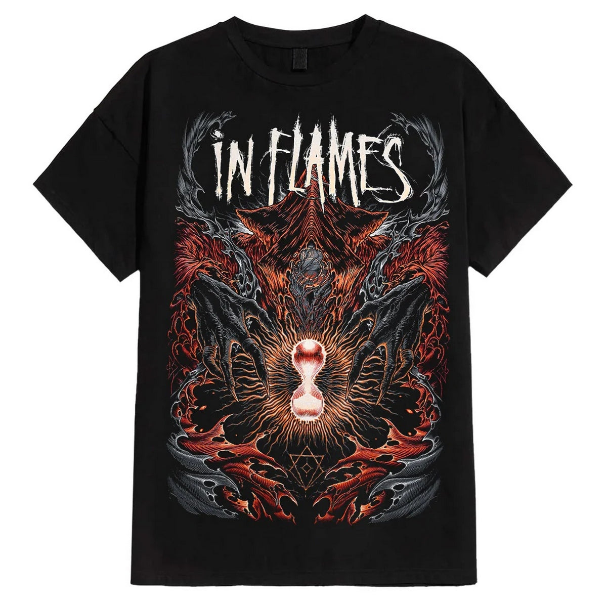 Black - Front - In Flames Unisex Adult Ghost In My Head T-Shirt