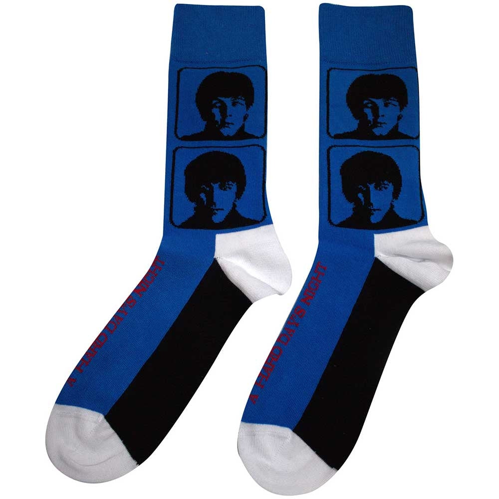 Blue - Back - The Beatles Unisex Adult Hard Day’s Night Headshot Socks