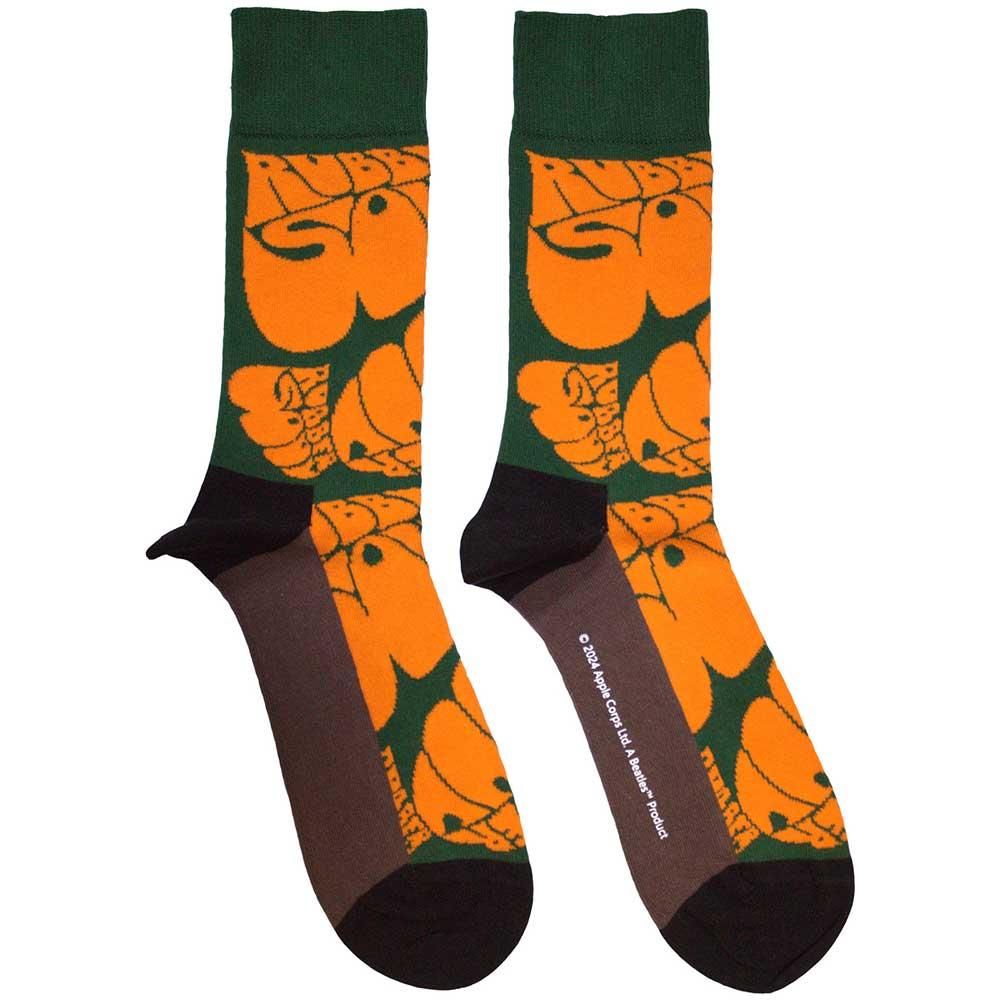 Green - Front - The Beatles Unisex Adult Rubber Soul Text Repeat Socks