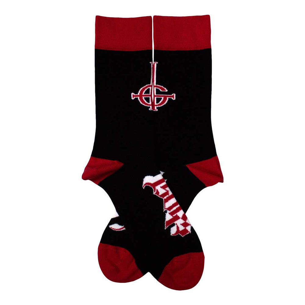Black-Red - Back - Ghost Unisex Adult Logo And Symbol Ankle Socks