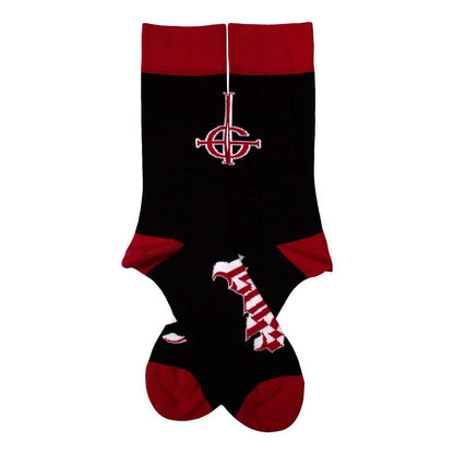 Black-Red - Back - Ghost Unisex Adult Logo And Symbol Ankle Socks