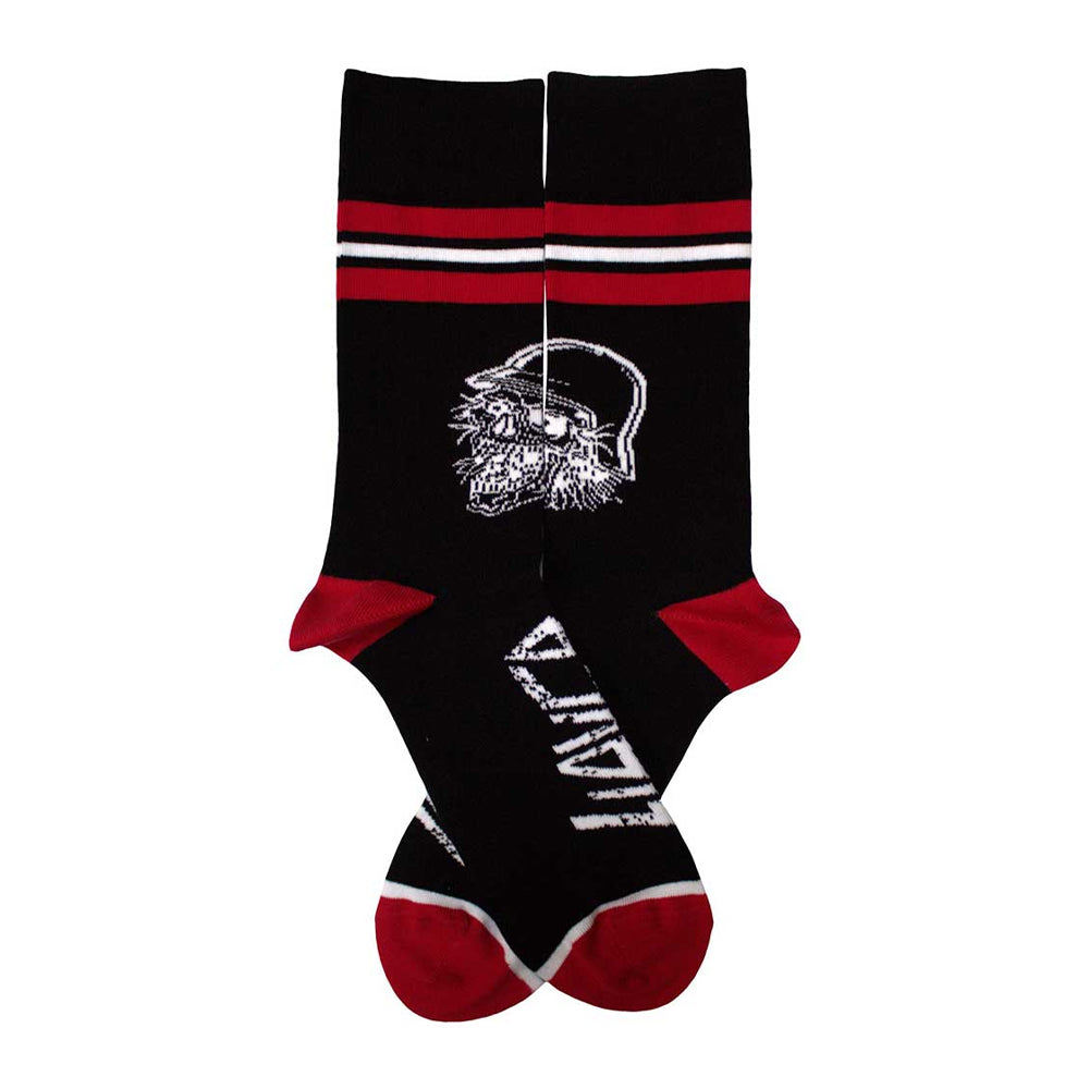 Black-White-Red - Back - Slayer Unisex Adult Skull Helmet Socks