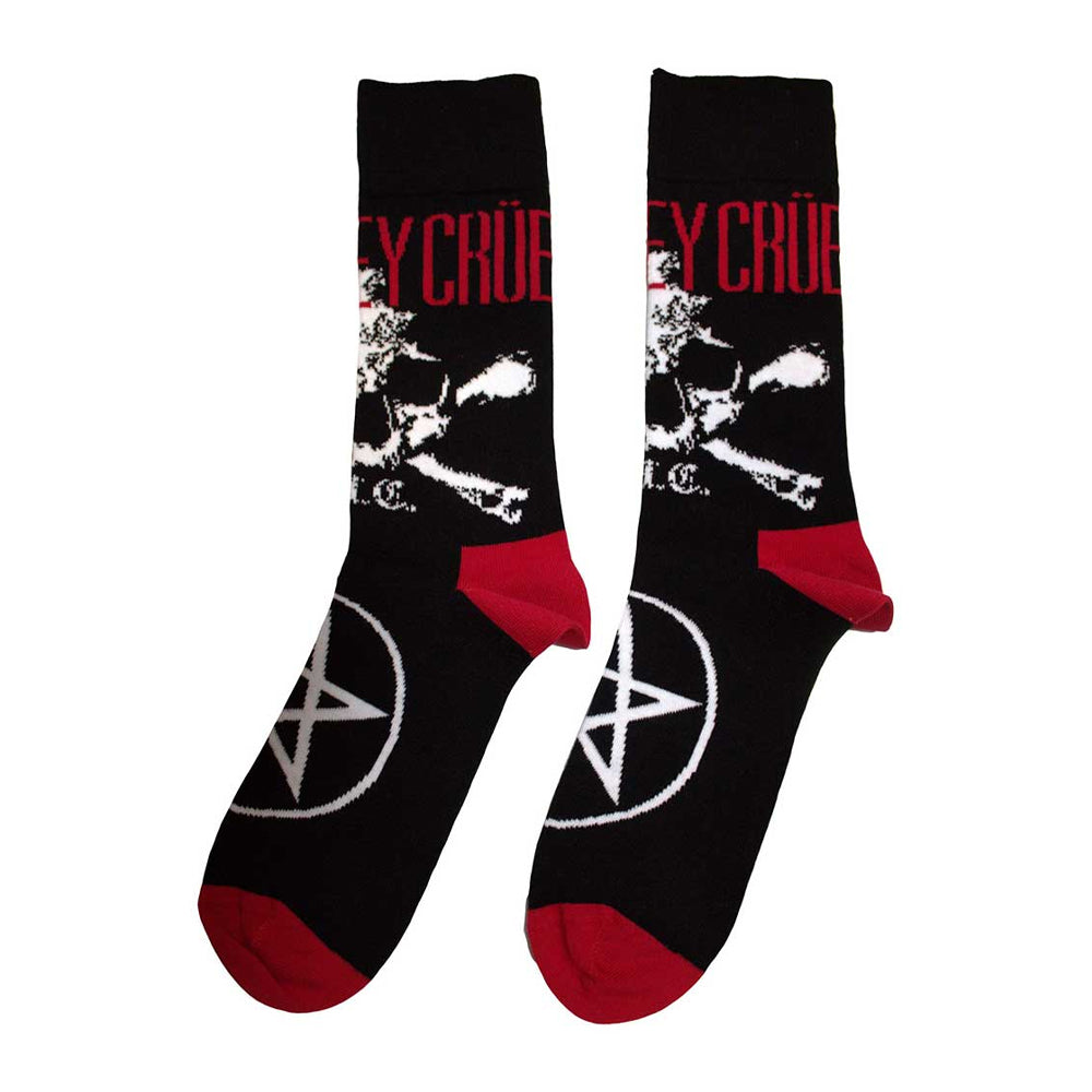 Black - Back - Motley Crue Unisex Adult Skull And Crossbones Socks