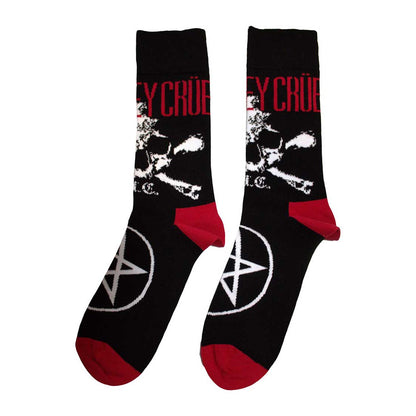 Black - Back - Motley Crue Unisex Adult Skull And Crossbones Socks
