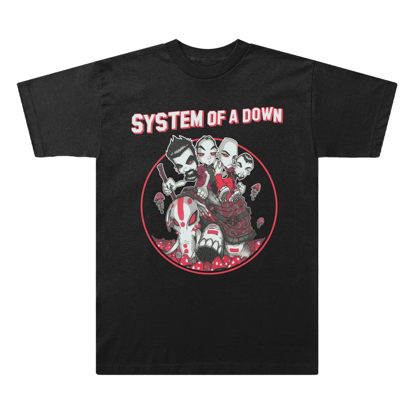 Black - Front - System Of A Down Unisex Adult Mushroom People T-Shirt