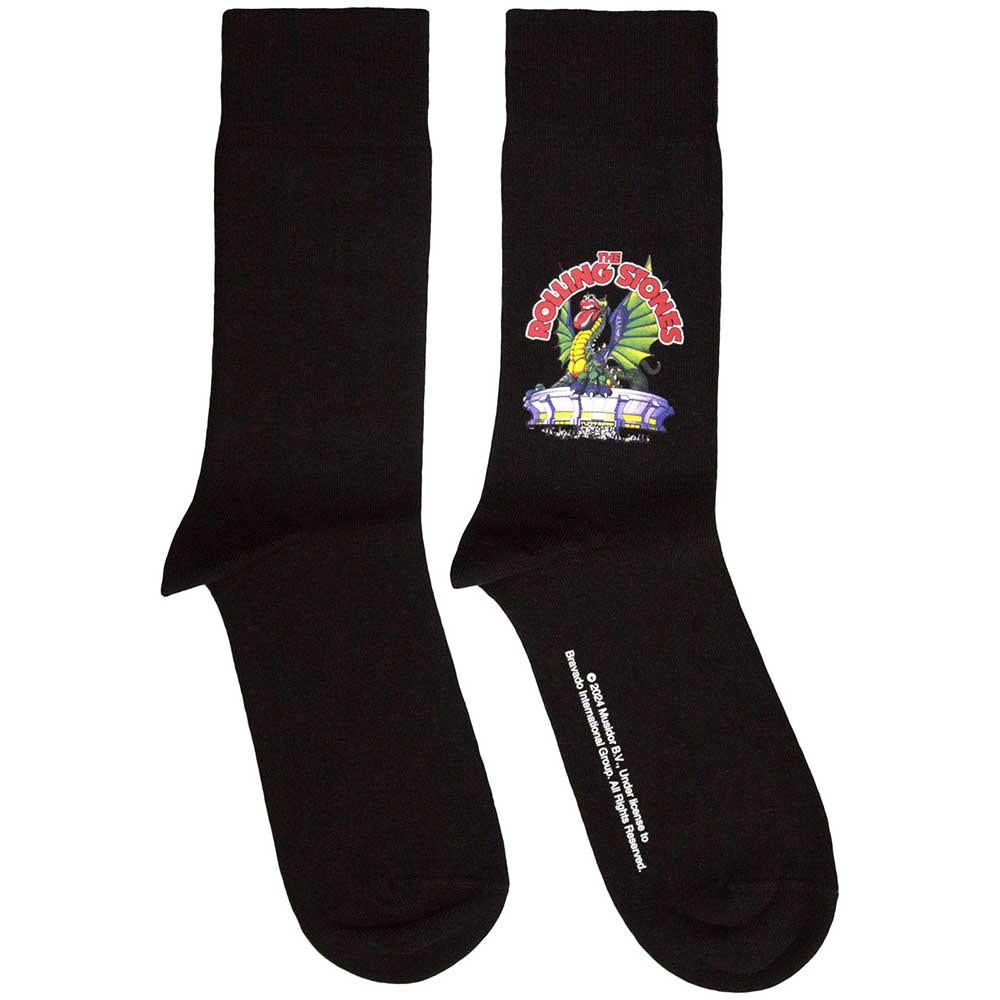 Black - Front - The Rolling Stones Unisex Adult Dragon Socks