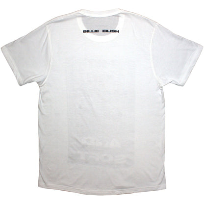 White - Back - Billie Eilish Unisex Adult Hit Me Hard And Soft Falling Back Print T-Shirt