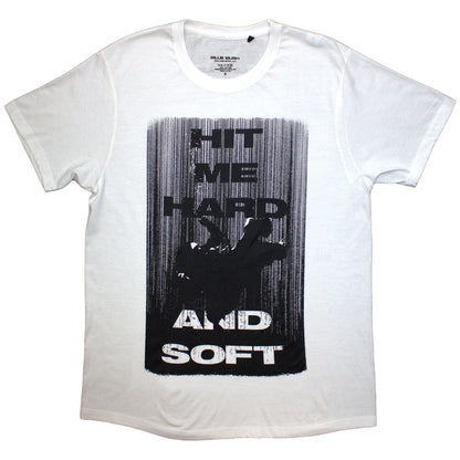 White - Front - Billie Eilish Unisex Adult Hit Me Hard And Soft Falling Back Print T-Shirt