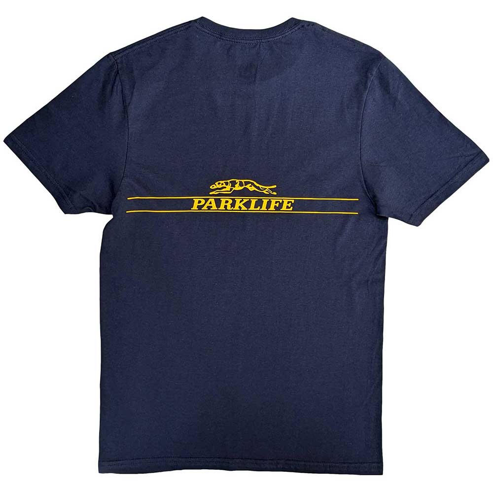 Navy Blue - Back - Blur Unisex Adult Parklife Back Print T-Shirt