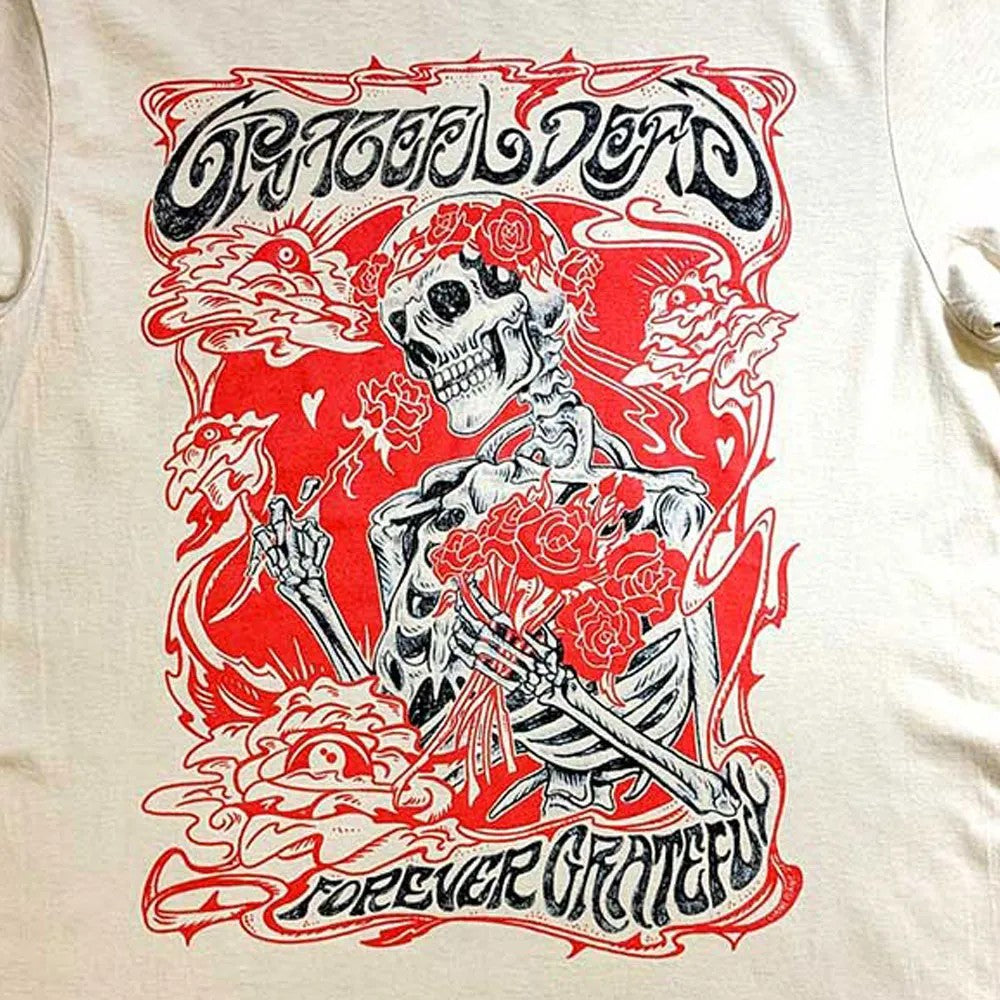 Sand - Back - Grateful Dead Unisex Adult Forever Red Frame T-Shirt