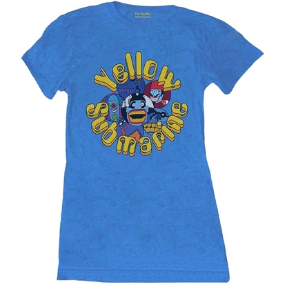 Blue - Front - The Beatles Womens-Ladies Yellow Submarine Baddies T-Shirt