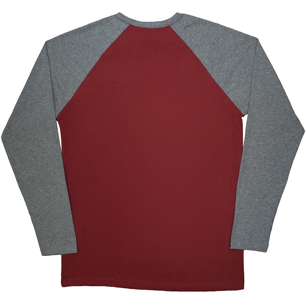 Maroon Red-Grey - Back - The Nightmare Before Christmas Unisex Adult Faces Raglan Long-Sleeved T-Shirt
