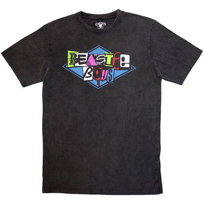 Charcoal Grey - Front - Beastie Boys Unisex Adult Logo Stone Wash T-Shirt