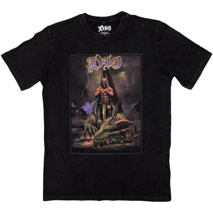 Black - Front - Dio Unisex Adult Killing The Dragon Stone Wash T-Shirt