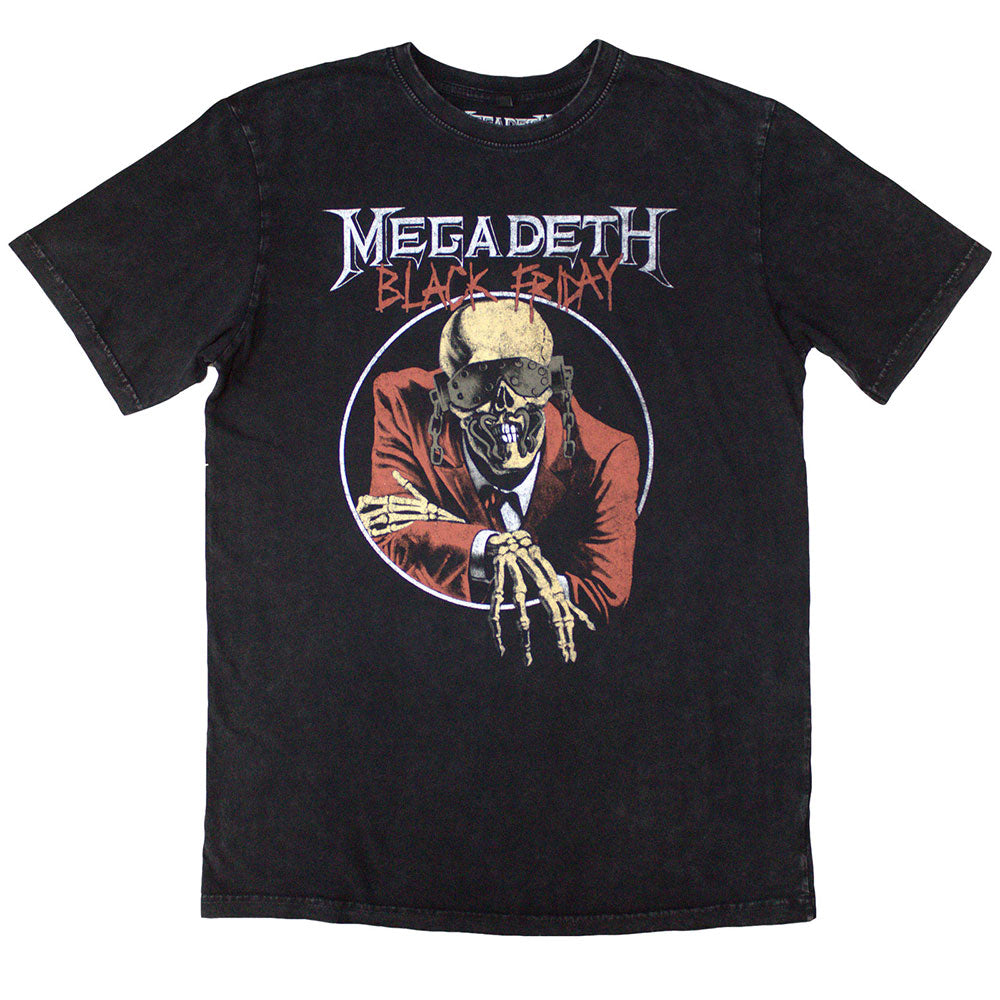 Charcoal Grey - Front - Megadeth Unisex Adult Black Friday Stone Wash T-Shirt