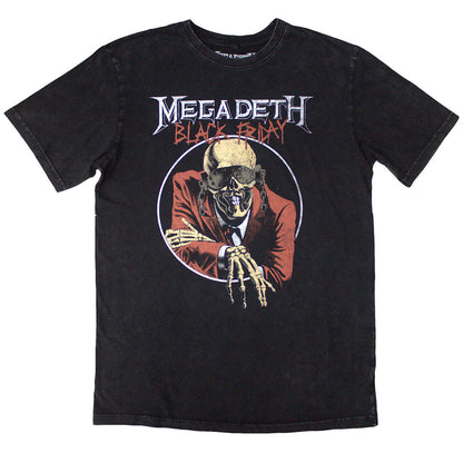 Charcoal Grey - Front - Megadeth Unisex Adult Black Friday Stone Wash T-Shirt