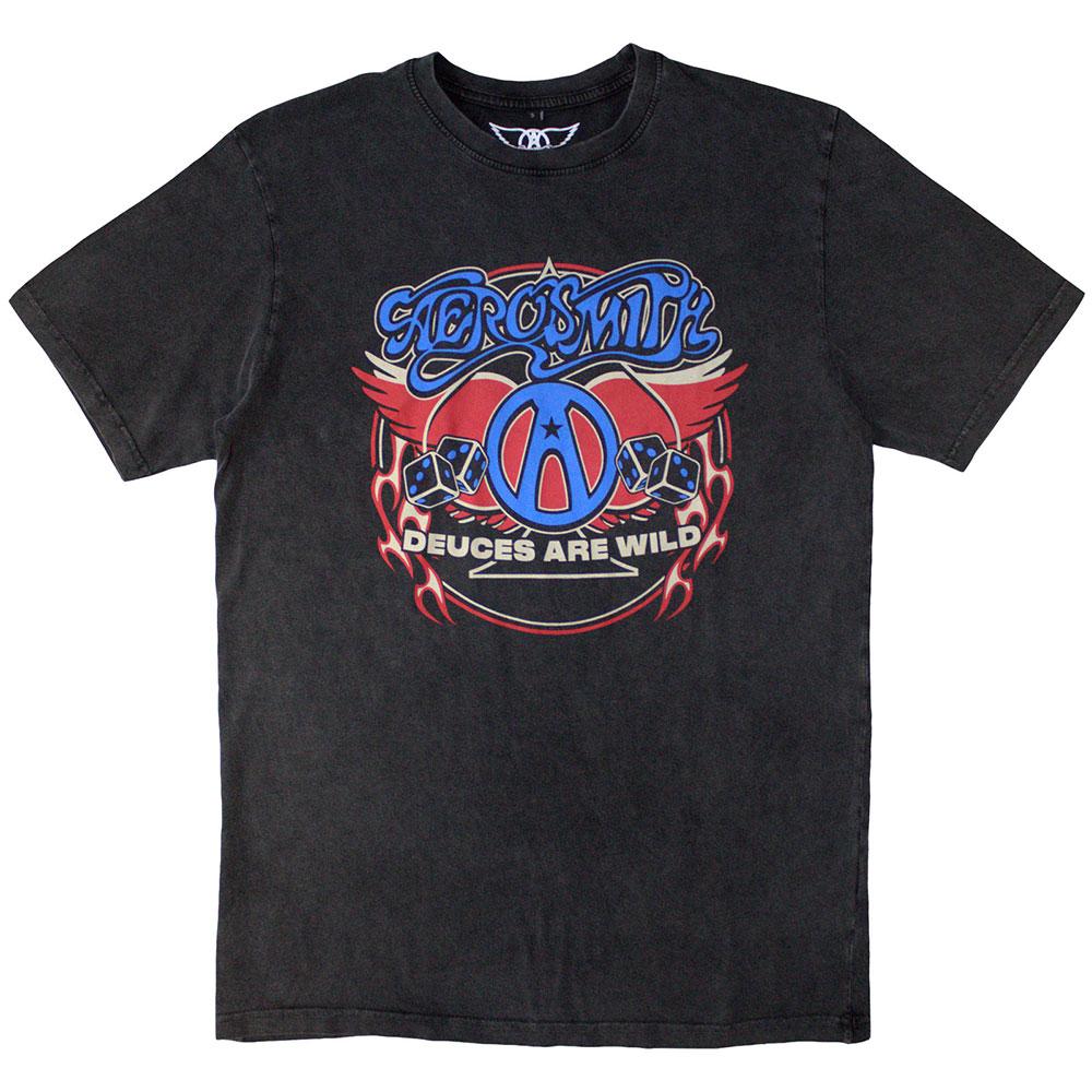 Charcoal Grey - Front - Aerosmith Unisex Adult Rainbow Spade Stone Wash T-Shirt