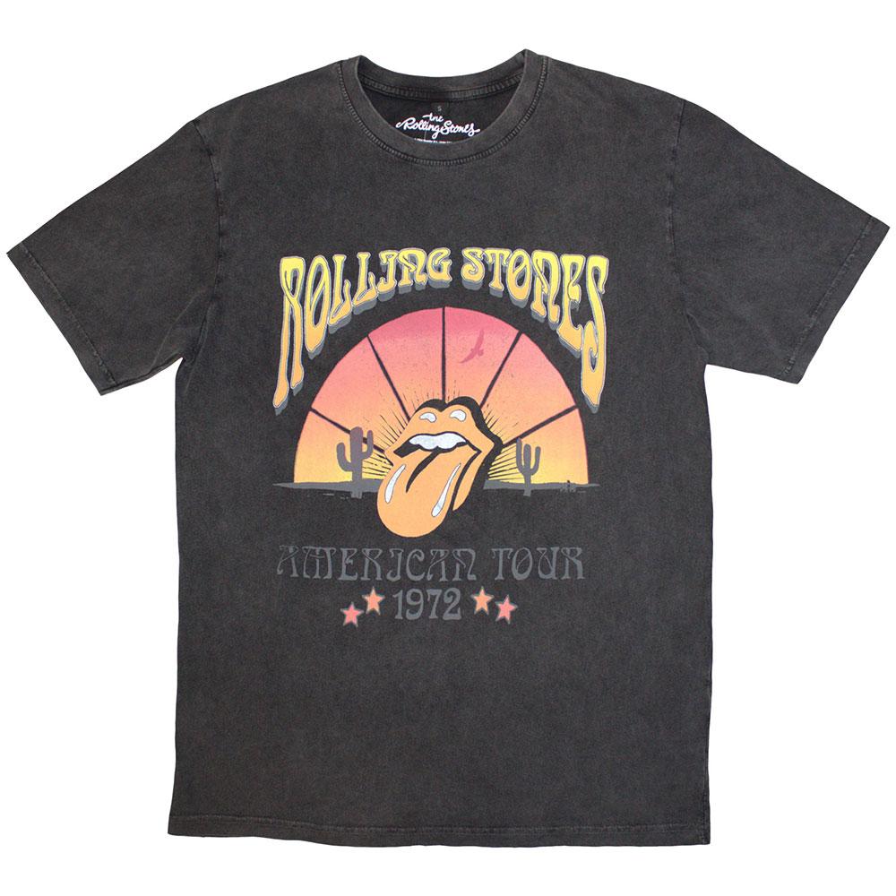 Charcoal Grey - Front - The Rolling Stones Unisex Adult Desert ´72 Stone Wash T-Shirt
