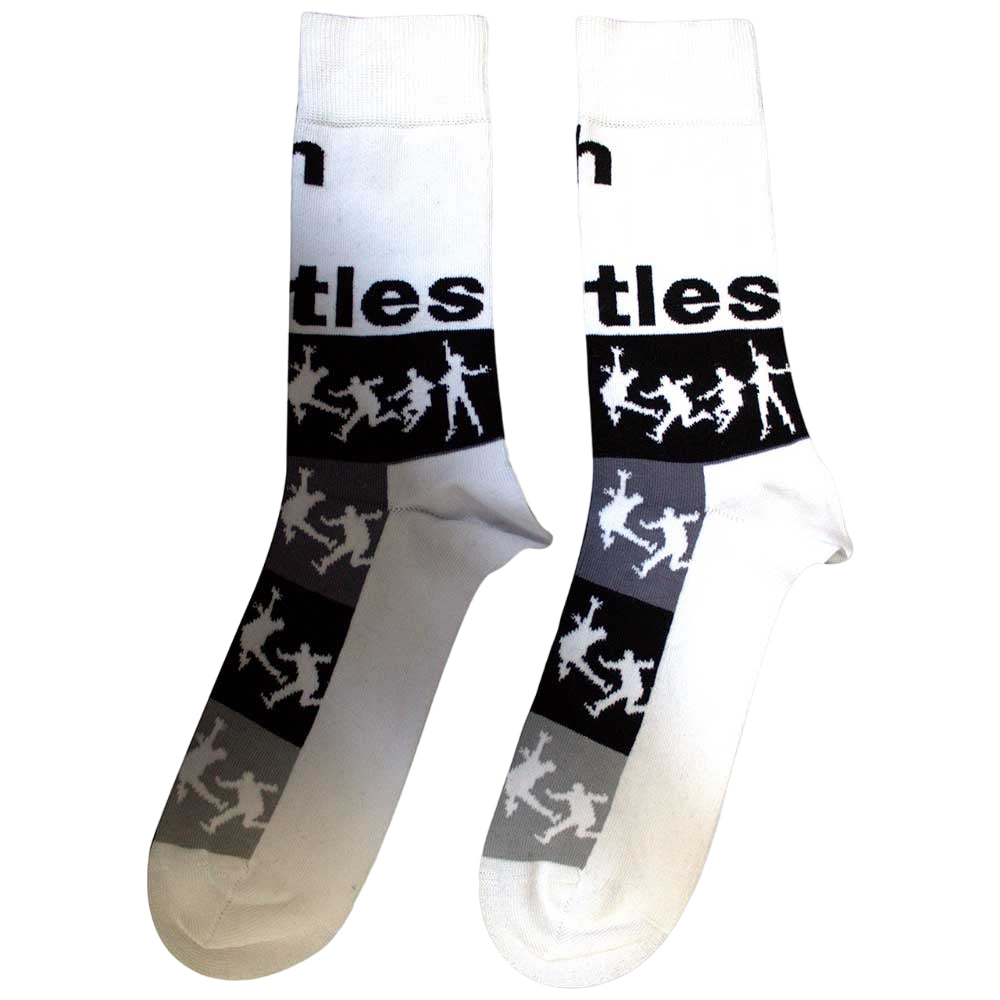 White - Back - The Beatles Unisex Adult With The Beatles Silhouette Socks
