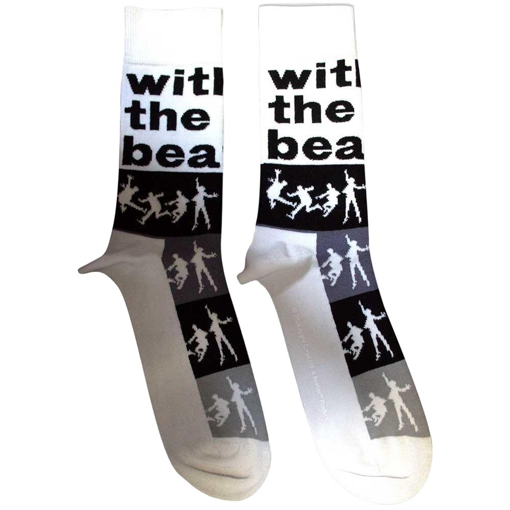 White - Front - The Beatles Unisex Adult With The Beatles Silhouette Socks