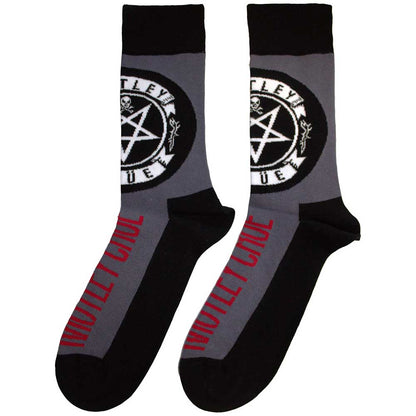 Charcoal Grey - Back - Motley Crue Unisex Adult Pentagram Circle Socks
